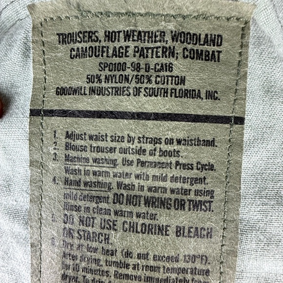 U.S. Military Woodland Camouflage BDU Pants – Medium Long – Cargo Style - Picture 6 of 6